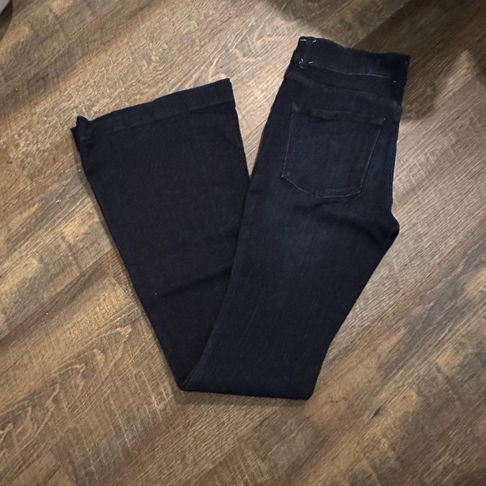 Express Women's Dark Blue Flared Jeans